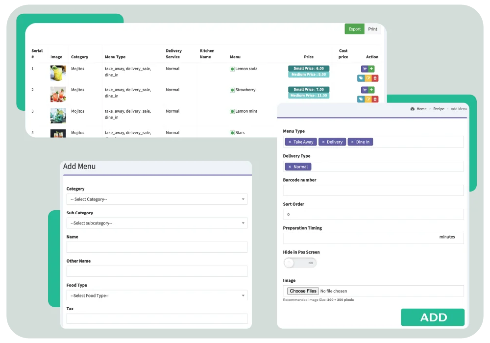 pos inventory system for restaurants with menu customization