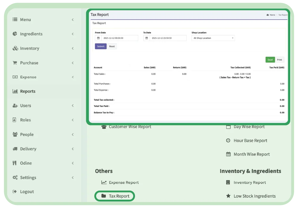 POS Reporting Software Saudi Arabia with VAT Compliance